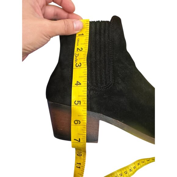 Sold Thursday Dreamer Suede Bootie Womens 9 Black Chelsea Pointed Toe Classic - Picture 10 of 16